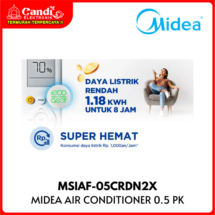 Midea Air Conditioner 0.5 Pk  Outdoor : Msiaf-05crdn2x(o)
